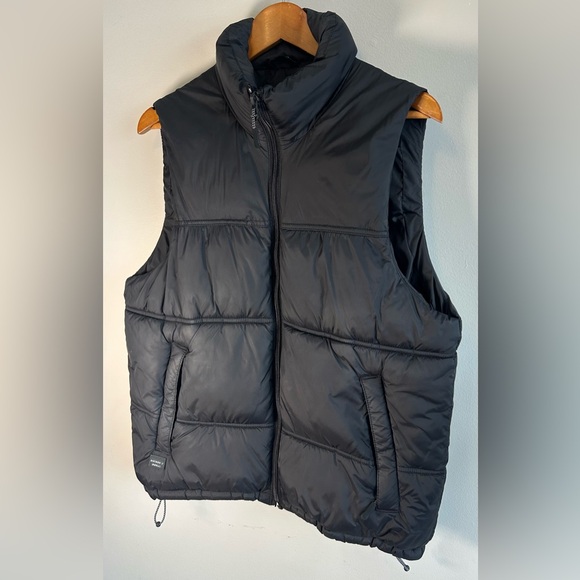 Zara Black Puffer Vest Zaradwnr Mens S Full Zip Polyester Black Outdoor Indoor - Picture 3 of 10